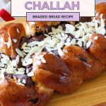 Pinterest image for Braided Chocolate Challah Bread.