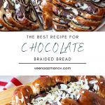 Pinterest image for Braided Chocolate Challah Bread.