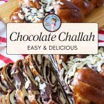 Pinterest image for Braided Chocolate Challah Bread.