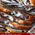 Pinterest image for Braided Chocolate Challah Bread.