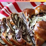 Pinterest image for Braided Chocolate Challah Bread.
