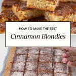 Pinterest image for Cinnamon Sugar Blondies.