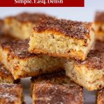 Pinterest image for Cinnamon Sugar Blondies.