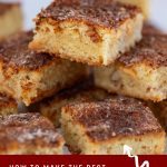 Pinterest image for Cinnamon Sugar Blondies.