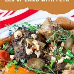 Pinterest image for Greek Kleftiko leg of lamb.