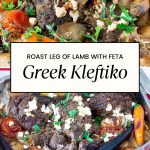 Pinterest image for Greek Kleftiko leg of lamb.