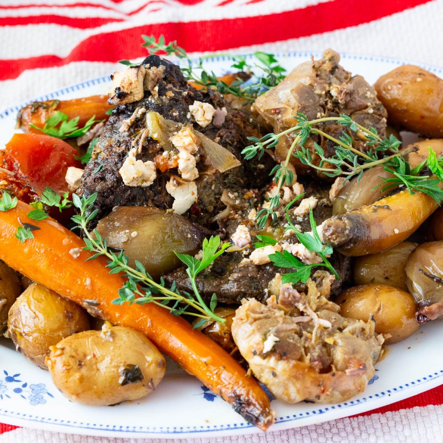 Kleftiko: Greek Slow-Cooked Leg of Lamb with Feta Cheese - Veena