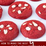 Pinterest image for Red Velvet Sugar Cookies.