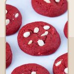 Pinterest image for Red Velvet Sugar Cookies.