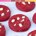 Pinterest image for Red Velvet Sugar Cookies.