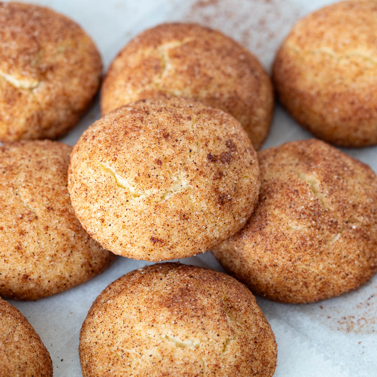 A stack of cinnamon sugar cookies.