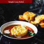 Pinterest image for soup with roasted veggies.