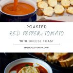 Pinterest image for soup with roasted veggies.