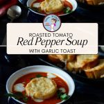 Pinterest image for soup with roasted veggies.