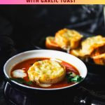 Pinterest image for soup with roasted veggies.