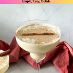 Baileys eggnog on the table.