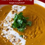 Pinterest image for Roasted Carrot and Ginger Soup.