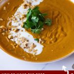 Pinterest image for Roasted Carrot and Ginger Soup.