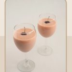 Cherry eggnog cocktail on the table.