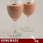 Pinterest image for cherry eggnog cocktail.