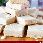 Pinterest image for Coffee White Chocolate Fudge Recipe.