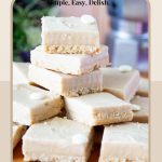 Pinterest image for Coffee White Chocolate Fudge Recipe.