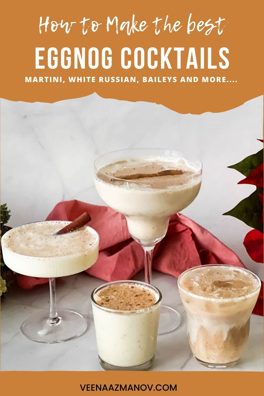 Pinterest image for Eggnog Cocktails.