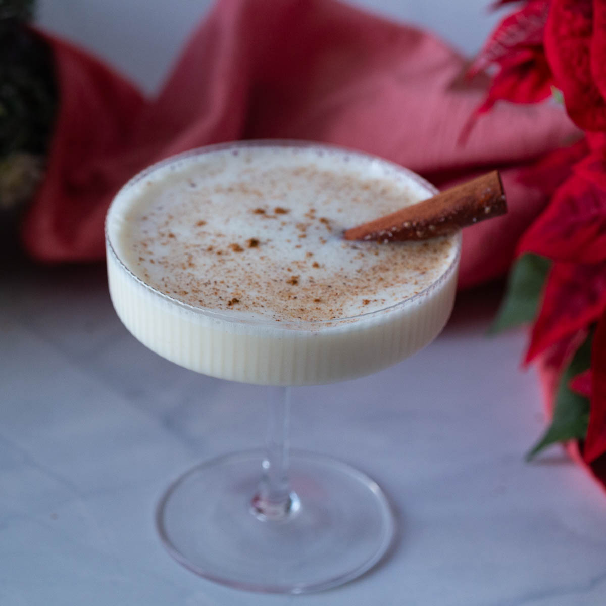 Eggnog Martini on a table.