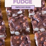 Pinterest image Marshmallow Fudge Recipe.