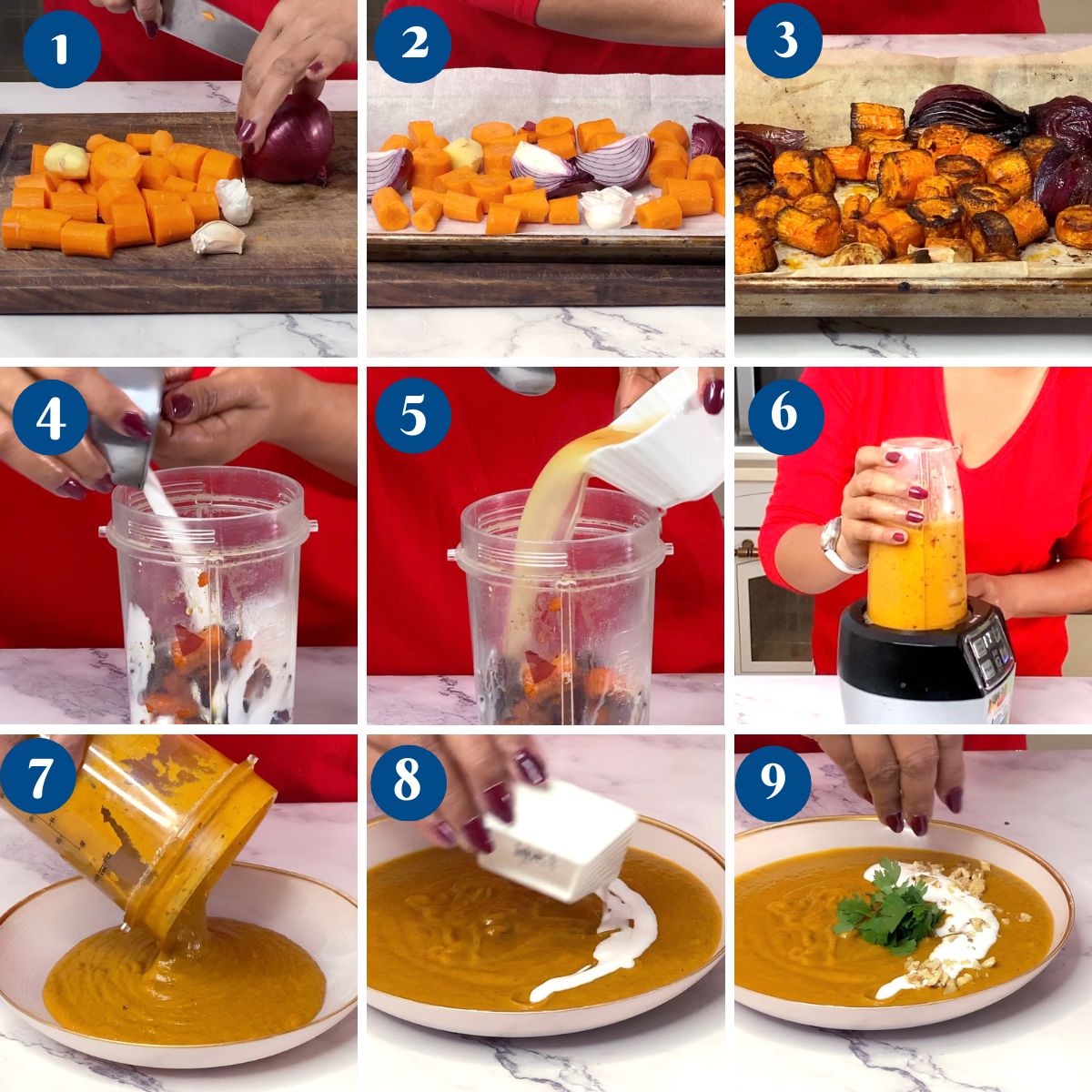 Progress pictures with carrot ginger soup.