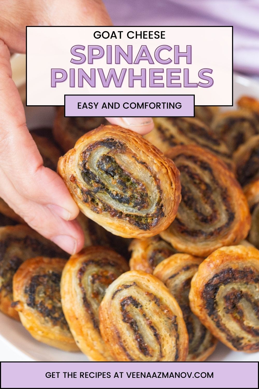 Pinterest image for Spinach Pinwheels Appetizers