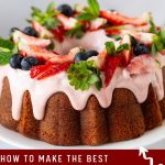 Pinterest image for Strawberry Cake in Bundt Pan.