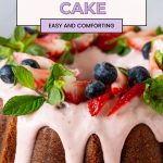 Pinterest image for Strawberry Cake in Bundt Pan.