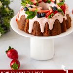 Pinterest image for Strawberry Cake in Bundt Pan.