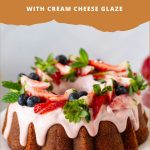 Pinterest image for Strawberry Cake in Bundt Pan.