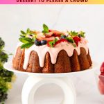 Pinterest image for Strawberry Cake in Bundt Pan.