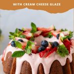 Pinterest image for Strawberry Cake in Bundt Pan.