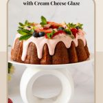 Pinterest image for Strawberry Cake in Bundt Pan.