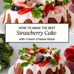 Pinterest image for Strawberry Cake in Bundt Pan.