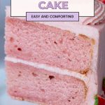 Pinterest image for strawberry cake with cream cheese frosting.