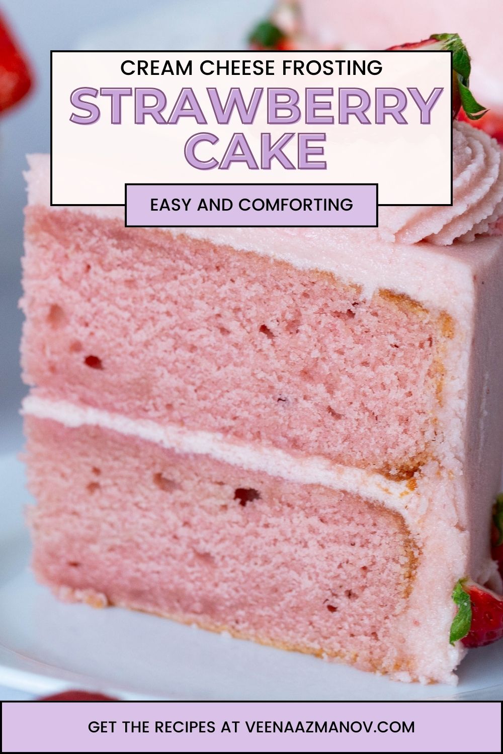 Delicious Strawberry Cake Recipe with Cream Cheese Frosting - Veena ...