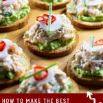 Pinterest image for Brioche Canapes with Salmon Tartare.