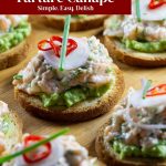 Pinterest image for Brioche Canapes with Salmon Tartare.