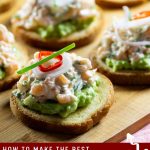 Pinterest image for Brioche Canapes with Salmon Tartare.