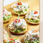 Pinterest image for Brioche Canapes with Salmon Tartare.