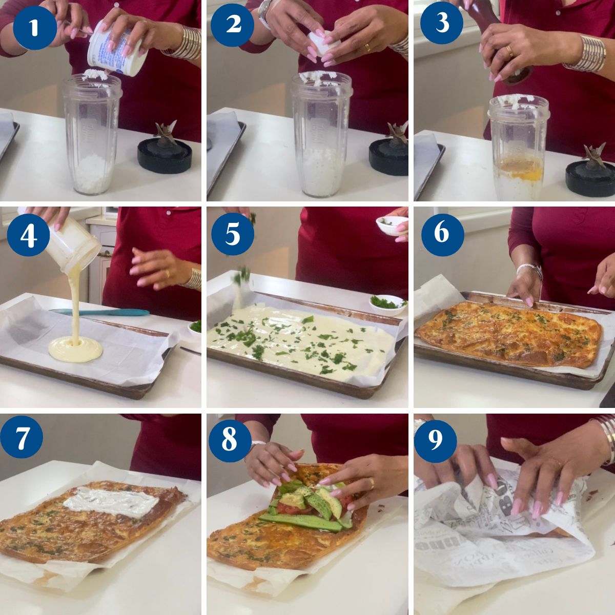 Progress pictures - cottage cheese flatbread.