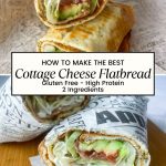 Pinterest image for cottage cheese flatbread recipe.