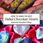 Pinterest image for Dubai Chocolate Bars Pistachio Kanafeh Bars.