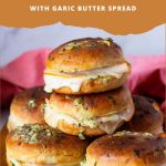 Pinterest image for Homemade ham and cheese sliders.