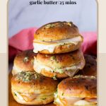 Pinterest image for Homemade ham and cheese sliders.